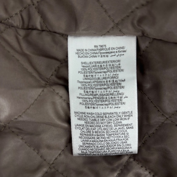 BCBGeneration Cream & Brown Hooded Jacket M – Drawstring, Quilted Lining - Picture 7 of 10